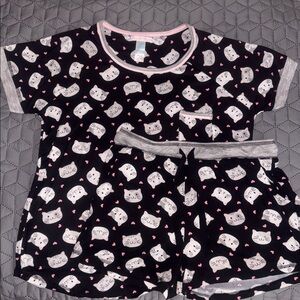 Pillow Talk Cat Print Pajama Set
